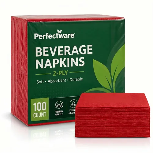 Miniatura 10 de Perfectware - Servilletas negras para bebidas de 2 capas - Paquete de 300 servilletas de cóctel, 10 x 10 pulgadas