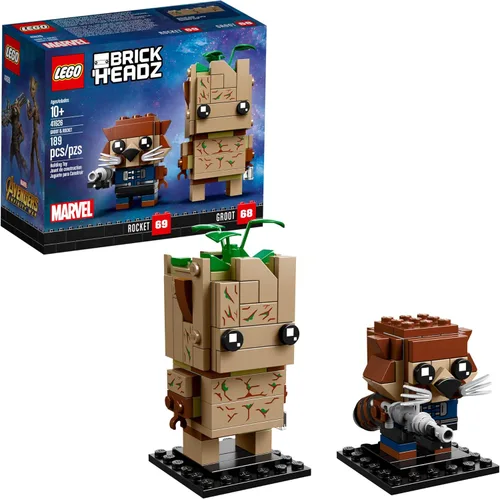 LEGO BrickHeadz Groot & Rocket Kit de construcción, multicolor