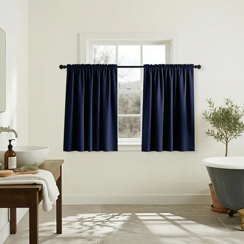 Miniatura 22 de Mrs.Naturall - Cortinas opacas cortas beige para ventanas pequeñas de 18x24 pulgadas de largo