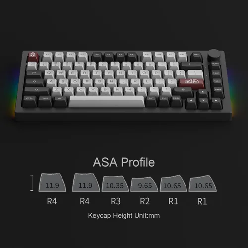 Miniatura 3 de Akko Dracula Castle Teclado Mecánico 5075B Plus 75% RGB Intercambiable en Caliente, Teclado de Juego con Múltiples Modos con Perilla, con Teclas PBT