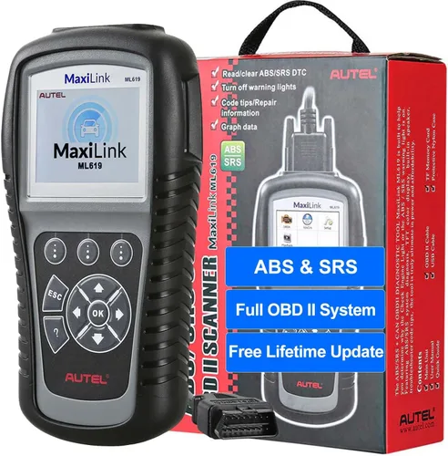 Autel MaxiLink ML619 OBD II Escáner - Igual que AL619, herramienta de diagnóstico ABS y SRS para vehículos de más de 1996, hasta AL519 ML519, lector
