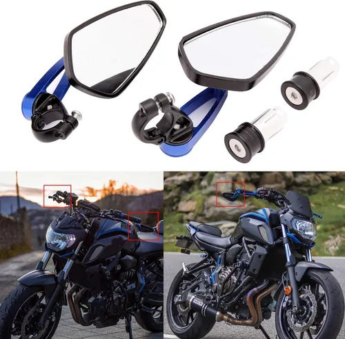 Miniatura 12 de Rich Choices Universal Espejos Retrovisores Negros para Motocicleta de 22mm 7/8'' de Extremo de Manillar GROM MSX125 CB500F Z125 pro Z650 Z750 Z800