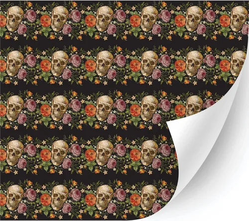 Miniatura 18 de HTV4U Puff - Vinilo de transferencia de calor con estampado de Halloween (azul Dia de Muertos, 12 x 12 pulgadas), vinilo 3D estampado para planchar