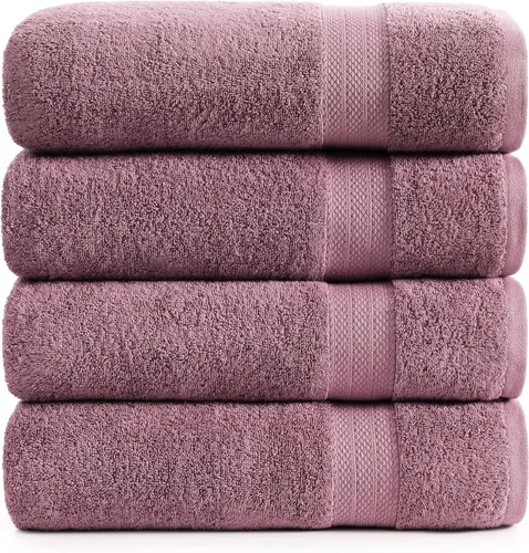 Miniatura 15 de Lane Linen Paquete de 4 toallas de baño 100 % algodón (35 x 66 pulgadas), hilado en anillo, extra grandes, secado rápido, suaves, de poca pelusa