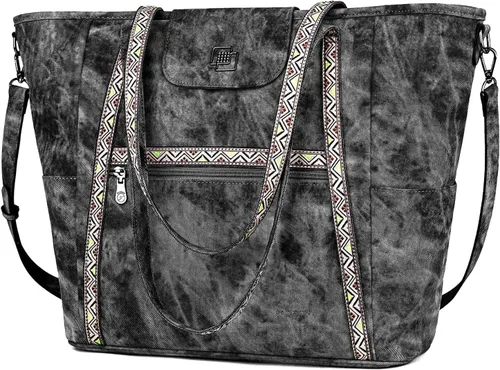 Miniatura 12 de FADEON Bolso Grande para Laptop de Cuero para Mujer, Bolso de Mano de Diseño, Mochila de Viaje a la Moda, Bolso de Hombro 1 estilo retro marrón