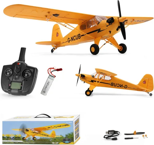 Gran avión de control remoto sin escobillas XK A160 RC Planeador J3 de 6 ejes Giroscopio de 5 canales 3D Stunt Somersault Vuelo 6 AXIS Giroscopio