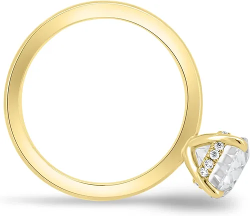 Miniatura 12 de Anillos de compromiso de moissanita de oro macizo de plata 925 de 10 quilates y 14 quilates y 18 quilates para mujer Juego de anillos de boda