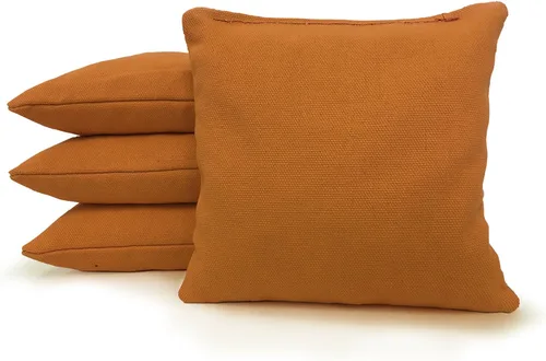 Miniatura 81 de 8 bolsas estándar de cornhole de tela de pato reglamentarias rellenas de maíz Negro/Violeta