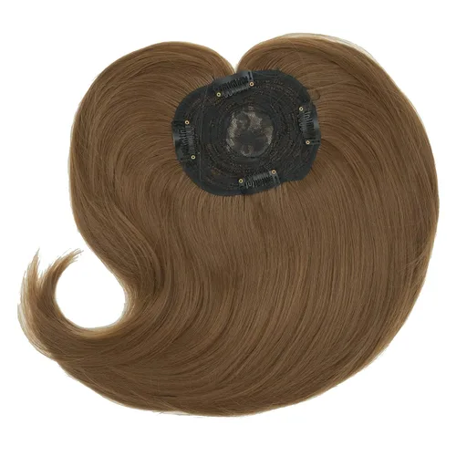 Miniatura 4 de IMISSU Extensión larga de clip en la parte superior del cabello fino para pérdida de cabello suave (marrón chocolate)