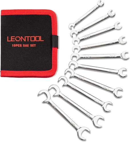 Miniatura 14 de Juego de mini llaves SAE, 10 piezas, acabado cromado resistente al óxido, ideal para automóviles, industriales, hogar, pasatiempos, color plateado