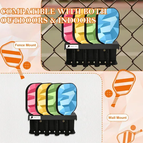 Miniatura 4 de Soporte para raquetas de pickleball con capacidad para 4/12 palas de pickleball con etiqueta para rastrear a los jugadores siguientes, soportes