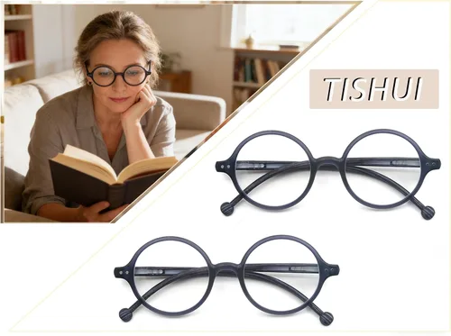Miniatura 5 de Gafas de Lectura Redondas para Mujeres y Hombres con Bloqueo de Luz Azul, Lectores Circulares Unisex Ultraligeros, Gafas de Lectura sin Prescripción
