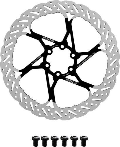 Miniatura 30 de BUCKLOS - Rotor de freno de disco MTB de 140 mm, 160 mm, 180 mm, 203 mm con 6 pernos, rotores de freno de bicicleta de acero inoxidable con Plateado