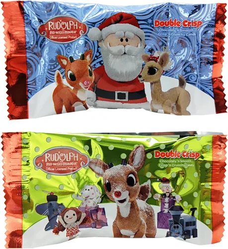 Miniatura 2 de Fruidles Dulces navideños de chocolate Rudolph, doble crujiente, rellenos de bolsas de fiesta de chocolate con leche, envueltos individualmente