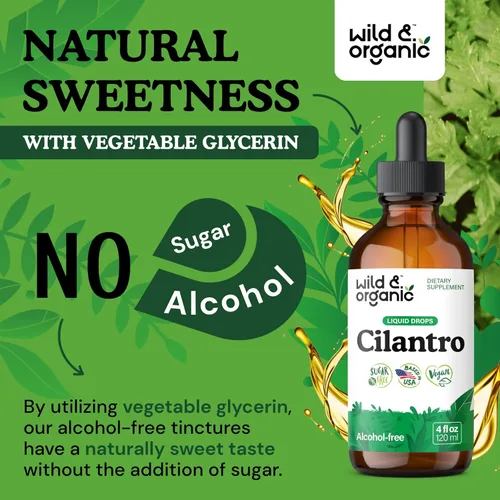 Miniatura 6 de Wild & Organic Tintura de cilantro - Gotas de desintoxicación de hierbas con extracto de cilantro - Suplemento líquido de hoja de cilantro - Gotas