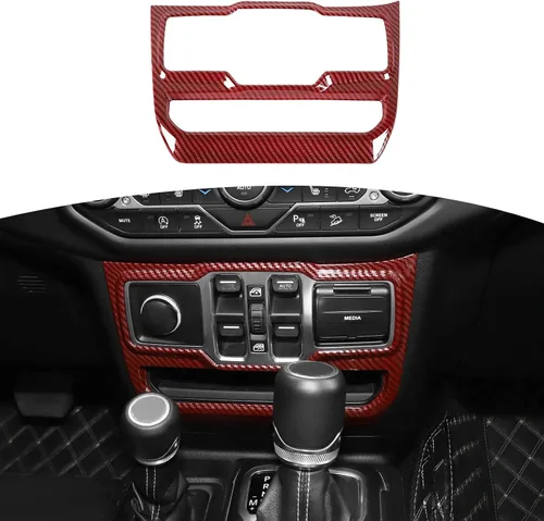 Miniatura 14 de RT-TCZ Cubierta de panel de interruptor de ventana para Jeep JL JLU Gladiator JT 2018-2024 Baby Blue Accesorios interiores