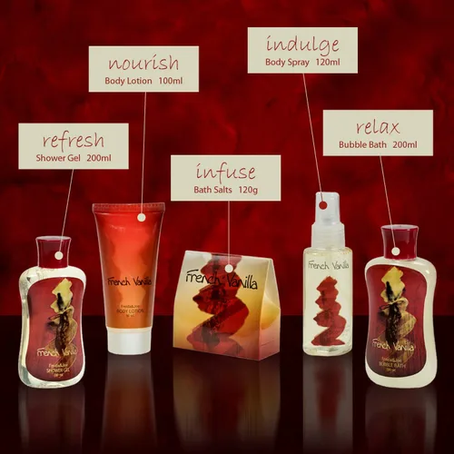 Miniatura 4 de Cesta de regalo de baño y cuerpo para mujeres y hombres, colección de baño y cuerpo de vainilla francesa, incluye gel de ducha, baño de burbujas