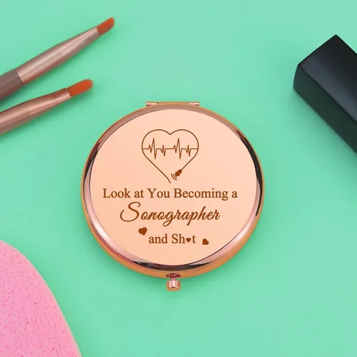 Miniatura 5 de Sonography Tech Sonographer - Espejo de maquillaje compacto para mujer, espejo de maquillaje plegable con tecnología de ultrasonido