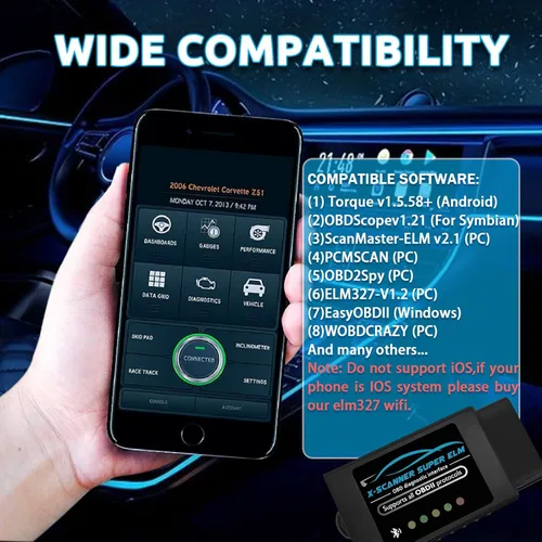 Miniatura 4 de Obd2 Bluetooth ELM327 v1.4 Escáner con chip original PIC18F25K80, lector de código de automóvil compatible con vehículos de 1996+, funciona