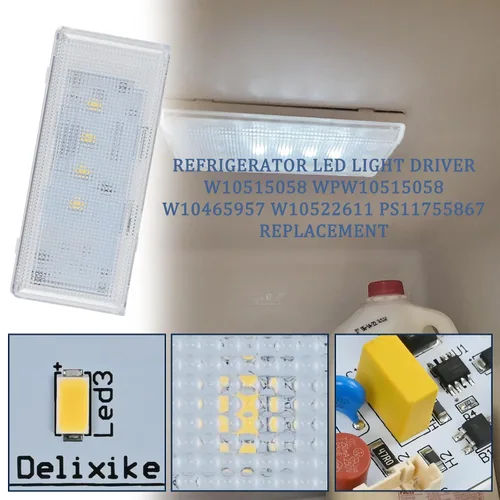 Miniatura 4 de Nuevo controlador de luz LED para refrigerador Whirlpool W10515058 WPW10515058 W10465957 W10522611 PS11755867 Reemplazo