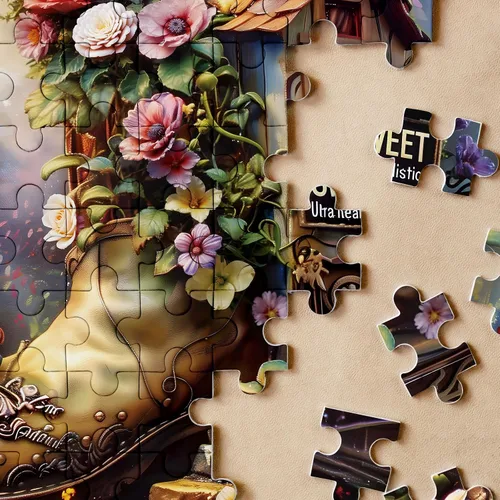 Miniatura 3 de Rompecabezas mágicos de gnomo de casa de flores para adultos, 1000 piezas, divertidos rompecabezas de elfo para adultos, rompecabezas de naturaleza