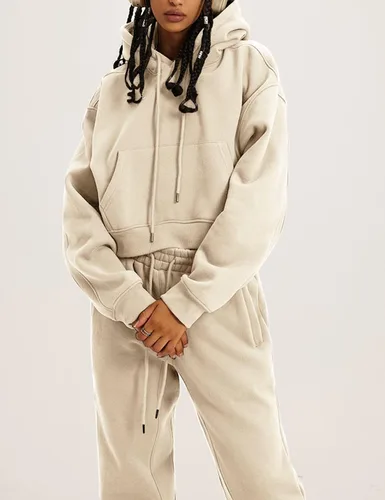 Miniatura 59 de Kissonic Conjunto deportivo de forro polar para mujer, 2 piezas, sudadera con capucha y pantalones deportivos