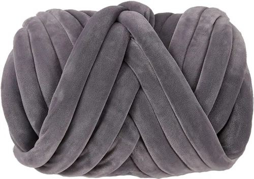 Hilo grueso de terciopelo para tejer con brazo gigante, súper suave, peso tubular jumbo, tejido a mano, tejido a mano para manta, cama de mascotas,
