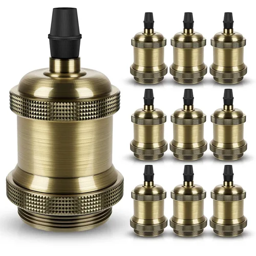 Miniatura 12 de DiCUNO E26 Enchufe de lámpara Edison vintage, portalámparas colgante retro, reemplazo de portalámparas, aspecto antiguo para iluminación industrial