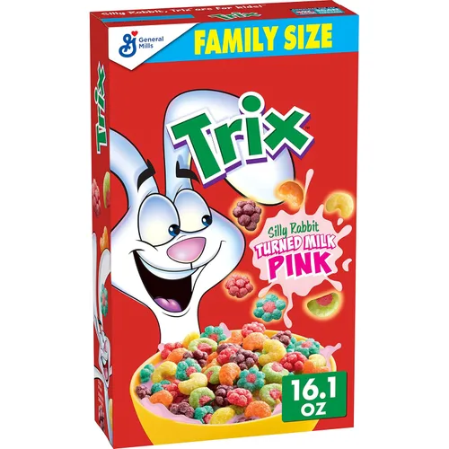 Miniatura 14 de Trix Cereal de desayuno afrutado, 6 formas afrutadas, grano entero, tamaño familiar, 16.1 onzas