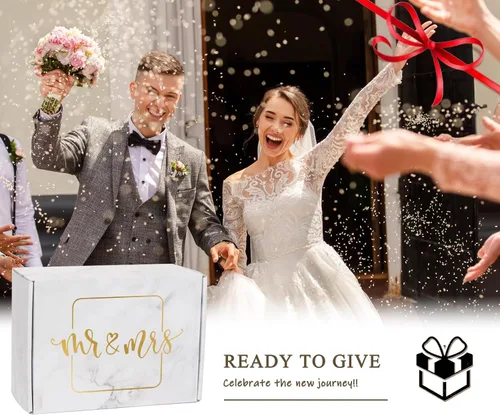 Miniatura 3 de Regalos de boda para pareja (juego de 11 piezas), cestas de compromiso geniales para recién casados, caja única de señor y señora para novia