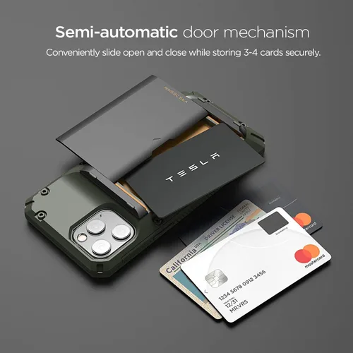 Miniatura 2 de VRS DESIGN Damda Glide Pro - Funda para iPhone 12 Pro Max, con [4 tarjetas] Premium Robusta [Semiautomática] Funda para tarjeta de crédito