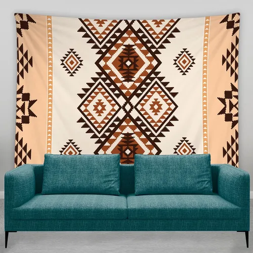 AMFD Tapiz azteca del suroeste nativo americano, étnico, navajo, abstracto, geométrico, tribal, vintage, bohemio, decoración del hogar, arte para