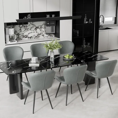 Miniatura 40 de Nalupatio Juego de 2 sillas de comedor, modernas sillas de comedor con respaldo cómodo, sillas de cocina tapizadas gruesas, 19 pulgadas de altura