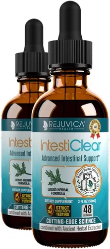 Miniatura 10 de IntestiClear - Suplemento avanzado de apoyo intestinal - Entrega de líquidos para una mejor absorción - Ajenjo, clavo, nogal negro, ajo y más