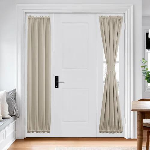 Miniatura 72 de Cortina térmica para puerta con bolsillo para barra, opacas, tratamiento de ventanas con ojales y ojales Deconovo 1 panel