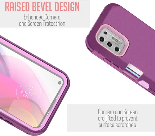 Miniatura 6 de Funda compatible con Motorola Moto G Stylus 2021, resistente, a prueba de golpes, cuerpo completo, protector de pantalla integrado, con soporte