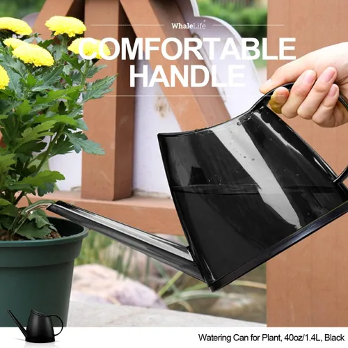 Miniatura 5 de WhaleLife Regadera interior para plantas de bonsái de casa (1.4L, negro)