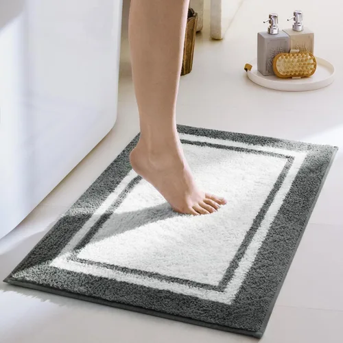Miniatura 17 de GRANNY SAYS Alfombras de baño antideslizantes, lavables, extra suaves y absorbentes de agua para baño, alfombra de baño peluda de felpa, alfombra