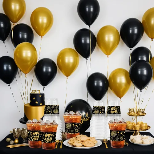 Miniatura 6 de CIEOVO 50 tazas de fiesta de Año Nuevo 2026, vasos desechables de plástico transparente de 12 onzas para fiesta de Año Nuevo, bebidas de helado