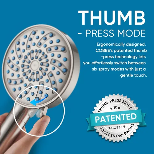 Miniatura 3 de Cobbe Cabezal de ducha con filtro de mano, cabezal de ducha de alta presión de 7 modos con filtros para agua dura, elimina el cloro, reduce la 3.