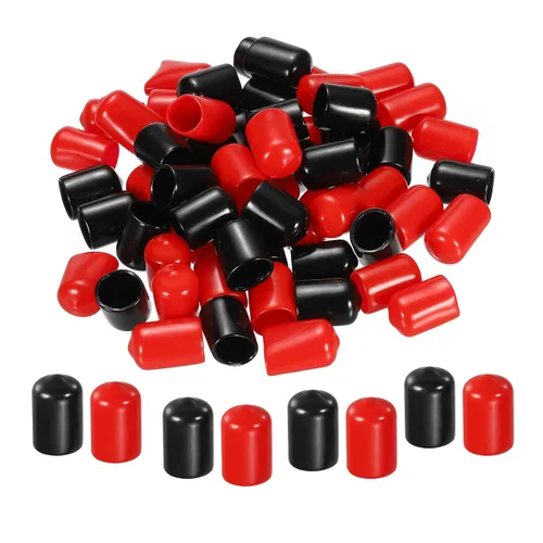 Miniatura 69 de MECCANIXITY 50 unids tapas de goma Surtido de 0.079 in PVC vinilo tornillo rosca protector para tornillo tornillo negro rojo
