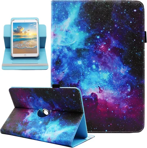 Miniatura 8 de Funda universal para tablet Android de 7 y 8 pulgadas, Dluggs de piel sintética, con soporte giratorio de 360 grados y múltiples ángulos