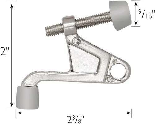 Miniatura 2 de Design House Design House 181842 - Paquete de 10 topes de puerta jumbo con punta de goma, protector de pared, bisagra, tope de puerta, bisagra