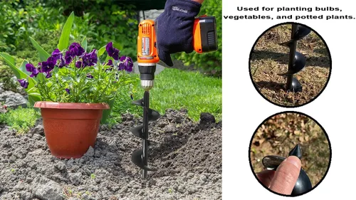 Miniatura 5 de Ashman - Broca de taladro de 3 x 14 pulgadas para plantar bulbos, un paquete