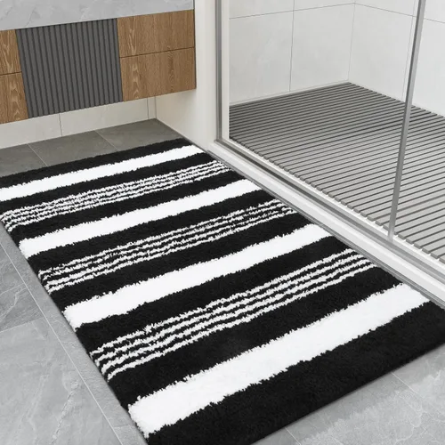 Miniatura 15 de LOCHAS Alfombras largas de baño, alfombra de baño grande de 24 x 70 pulgadas, antideslizante, absorbente, lavable, alfombra de baño de microfibra