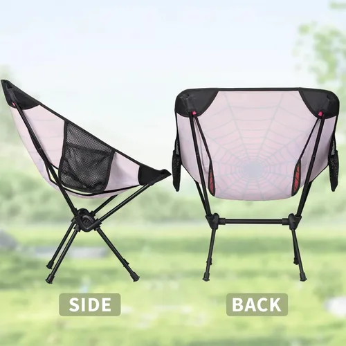 Miniatura 8 de Silla de camping portátil, sillas plegables para exteriores, silla ligera de tela roja, sillas de playa plegables al aire libre para adultos, pesca