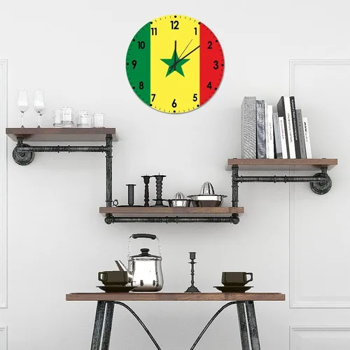 Miniatura 218 de Cheyan Reloj de pared con bandera de Canadá de 12 pulgadas, silencioso, sin tictac, de PVC, funciona con pilas, reloj redondo decorativo, regalo