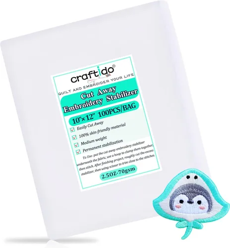 Miniatura 6 de Craftido 8 x 8 pulgadas, 150 hojas recortadas para aros de 4 x 4 y 6 x 6 pulgadas, peso medio de 2.5 onzas para bordado a máquina y costura a mano