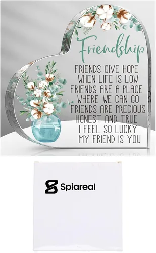 Miniatura 8 de Spiareal Regalo para Amiga Amistad Mujeres Amiga Amistad Cumpleaños Regalo de Ánimo Corazón de Acrílico Mariposa Recuerdo Pisapapeles para Casa