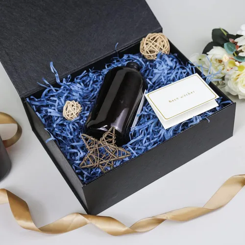 Miniatura 5 de YINUOYOUJIA Cajas de regalo grandes negras con tapa, caja de regalo magnética de 14 x 9 x 4.5 pulgadas con cinta, tarjetas y sobres para regalos